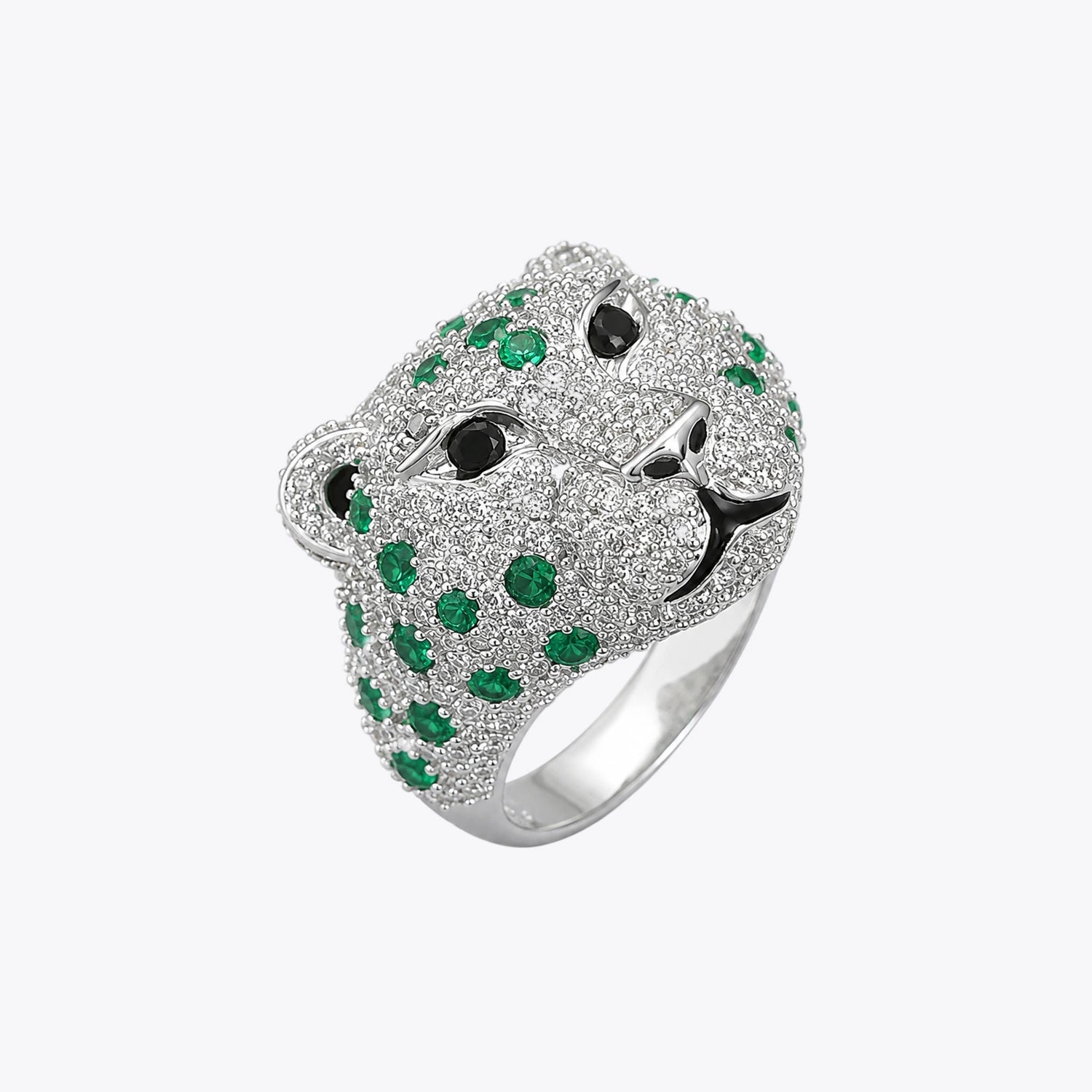 The Alencia Majestic Emerald-Spotted Panther Statement Ring image 2