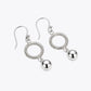Silver Textured Circle Drop Earrings image 2