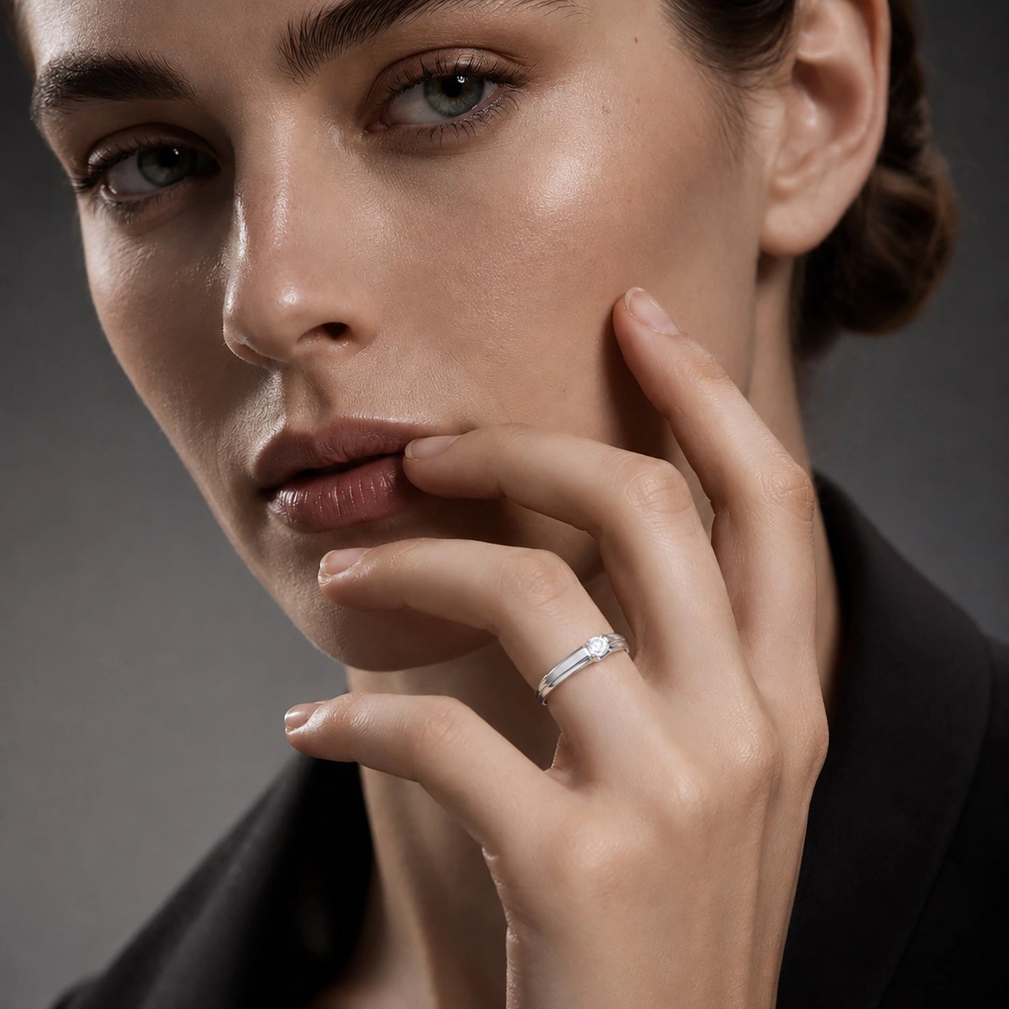 The Alencia Urban Serenade Channel-Set Solitaire Ring image 1
