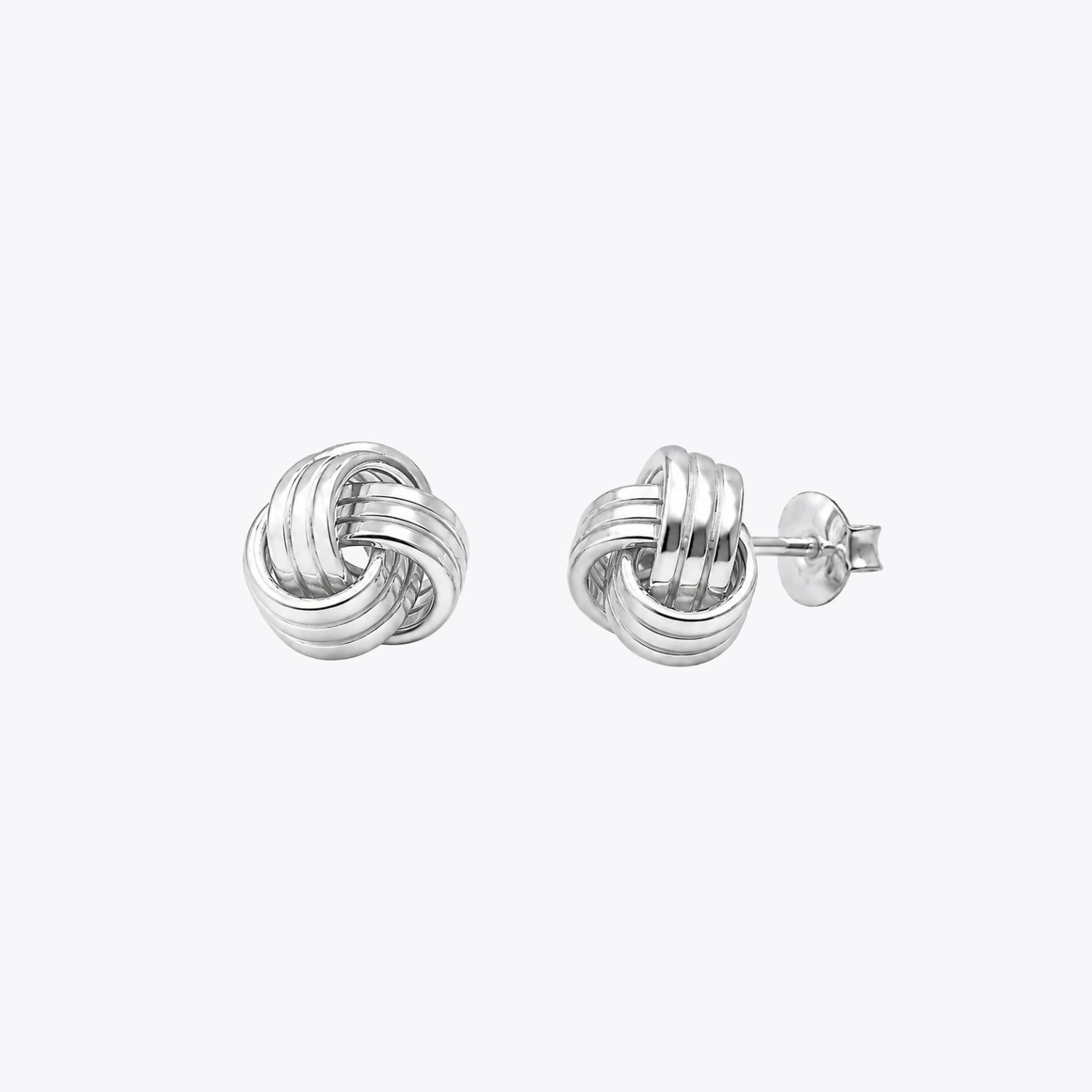 Silver Knot Stud Earrings image 2