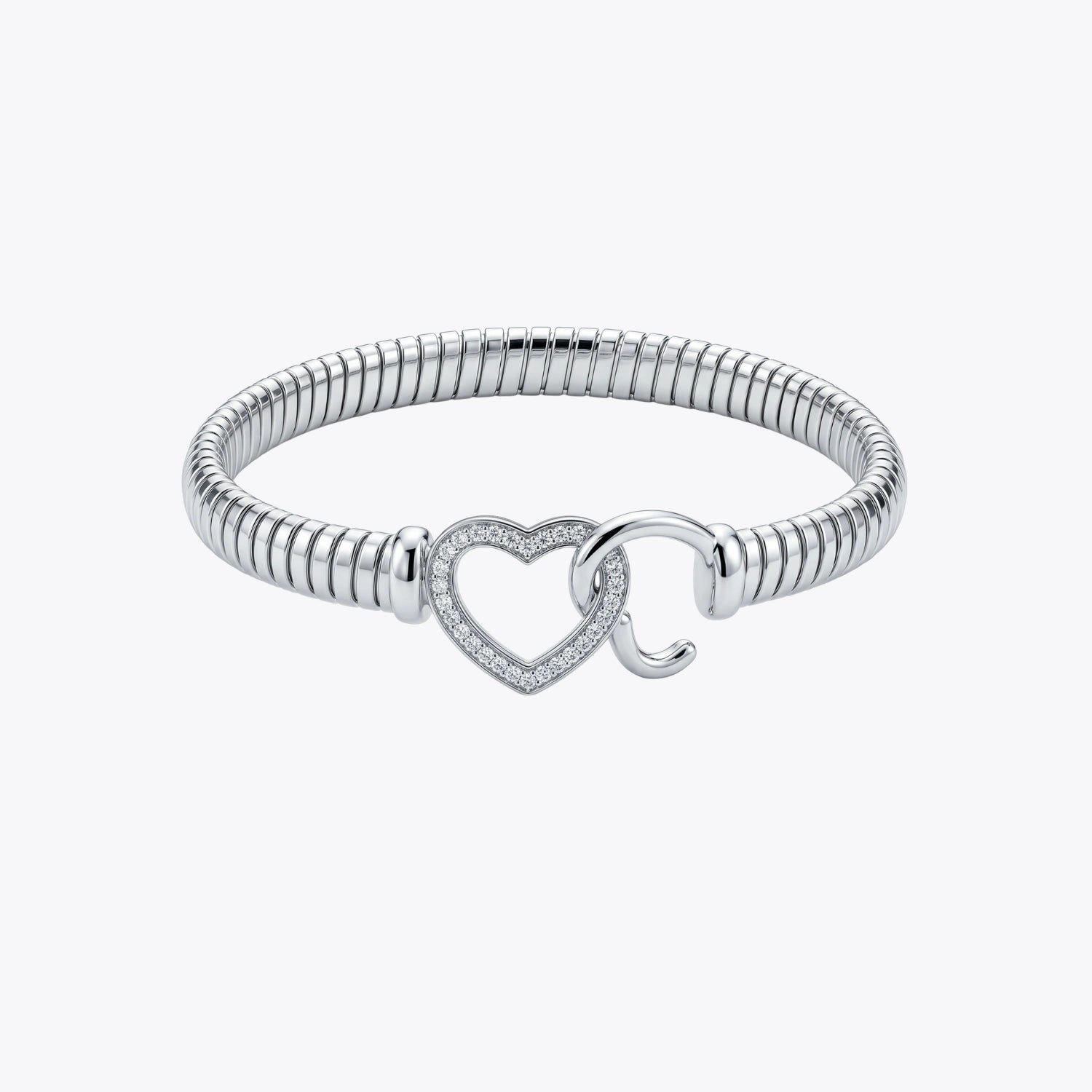 Silver Heart Charm Link Bracelet image 2