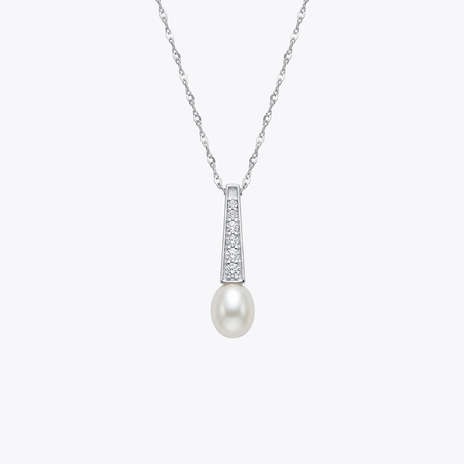 Pearl Grace Silver Pendant Necklace image 2