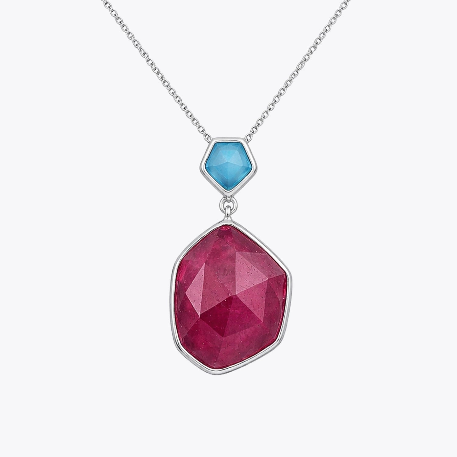 Alencia Geometric Ruby &amp; Blue Chalcedony Set image 3