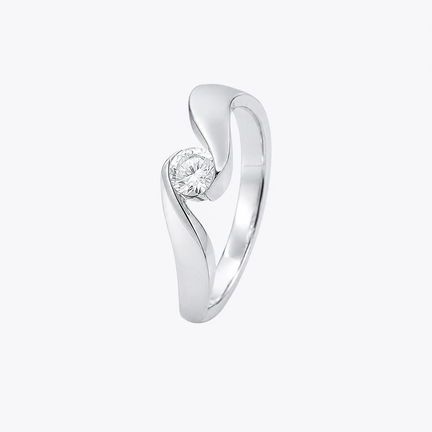 The Alencia Urban Serenade Peak Bypass Solitaire Ring image 2