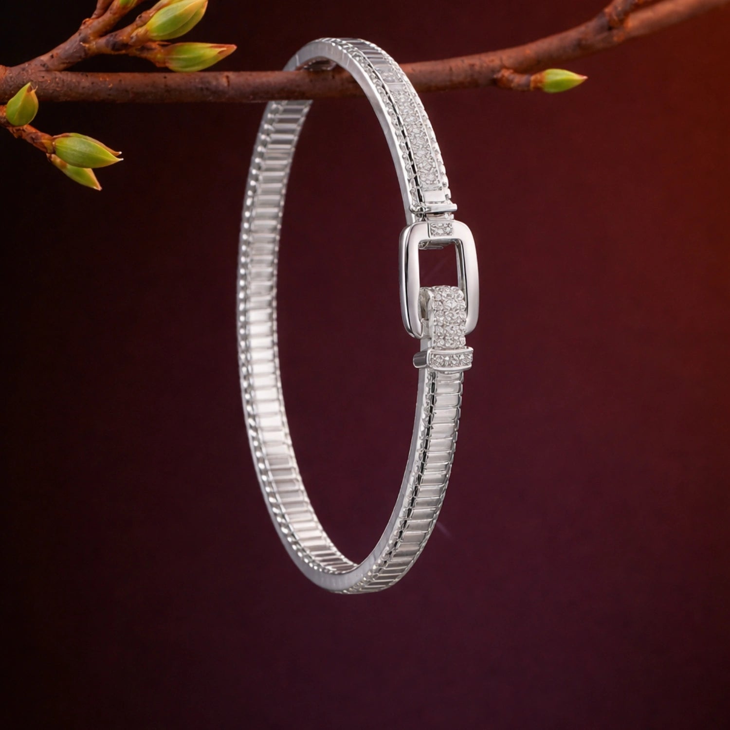 Luxe Buckle Silver Bracelet image 0