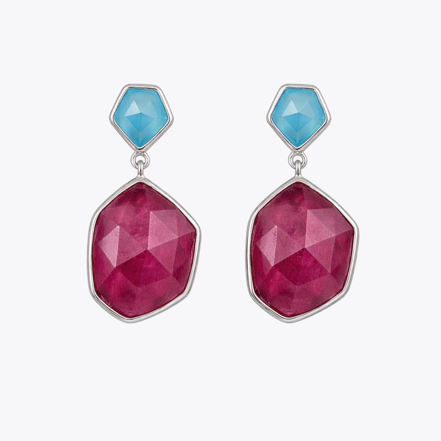 Alencia Geometric Ruby &amp; Blue Chalcedony Set image 4