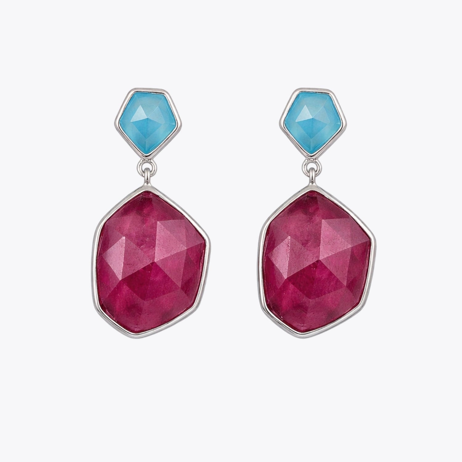 Alencia Geometric Ruby &amp; Blue Chalcedony Set image 4