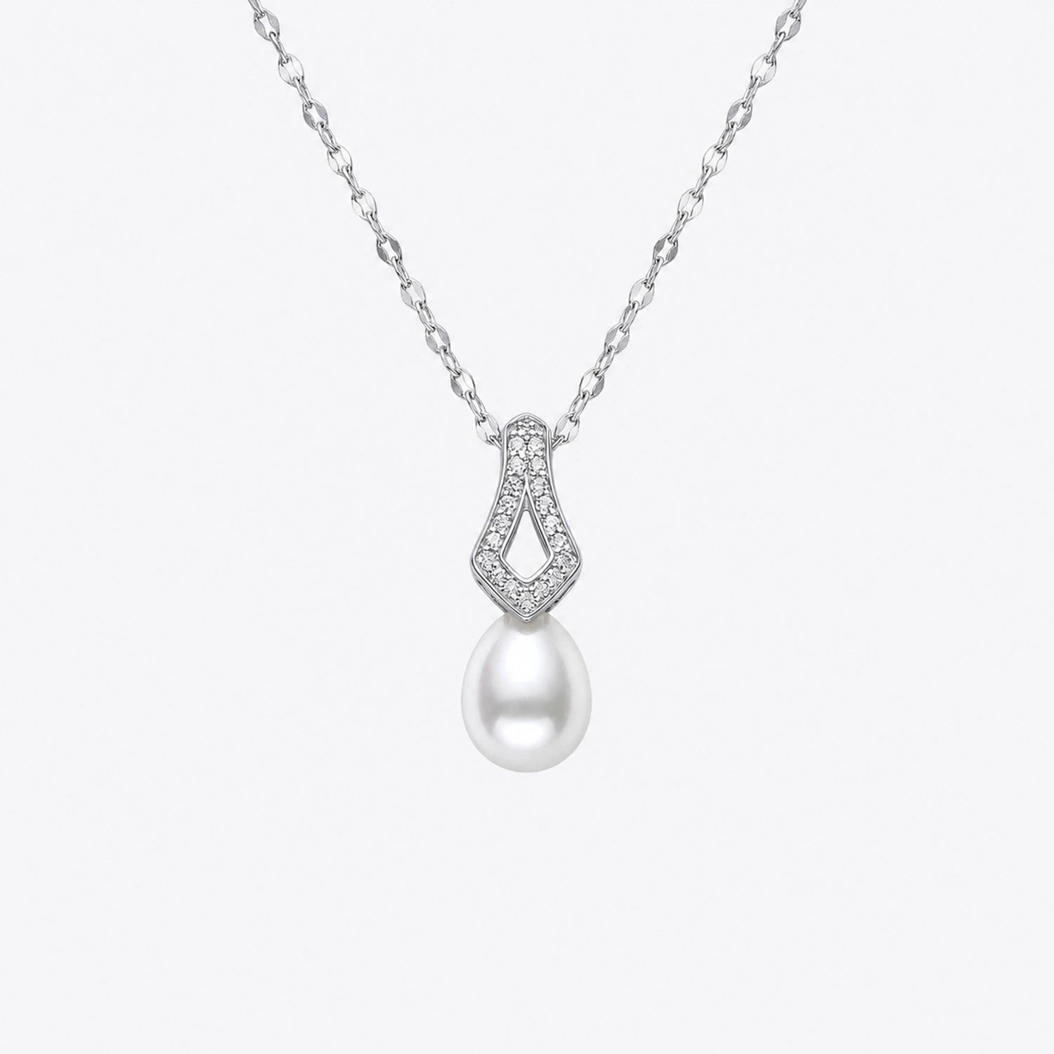 Pearl Drop Silver Pendant Necklace image 2