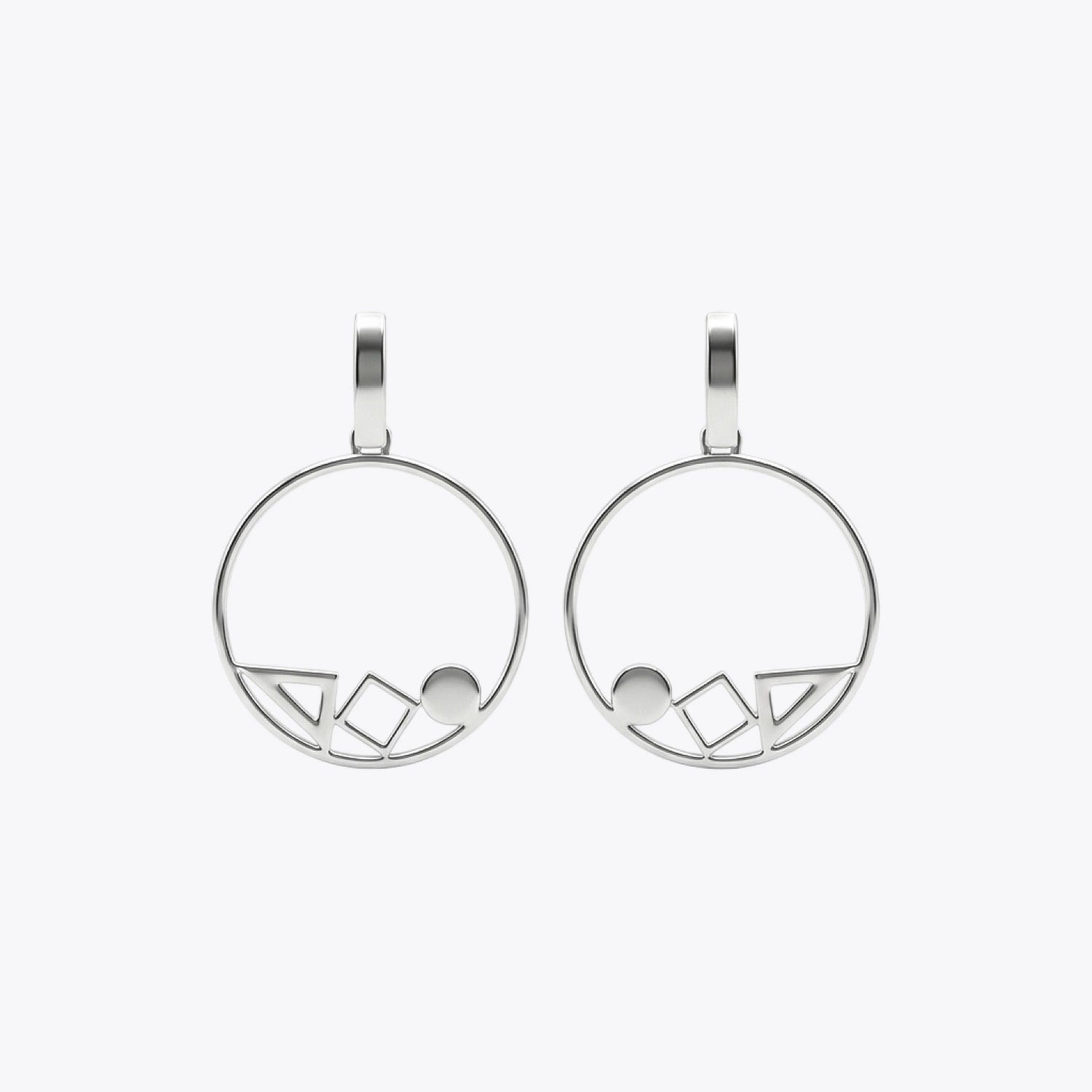 Geometric Circle Drop Earrings image 2