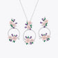 Peach Blossom Floral Silver Pendant Set with Earrings image 2