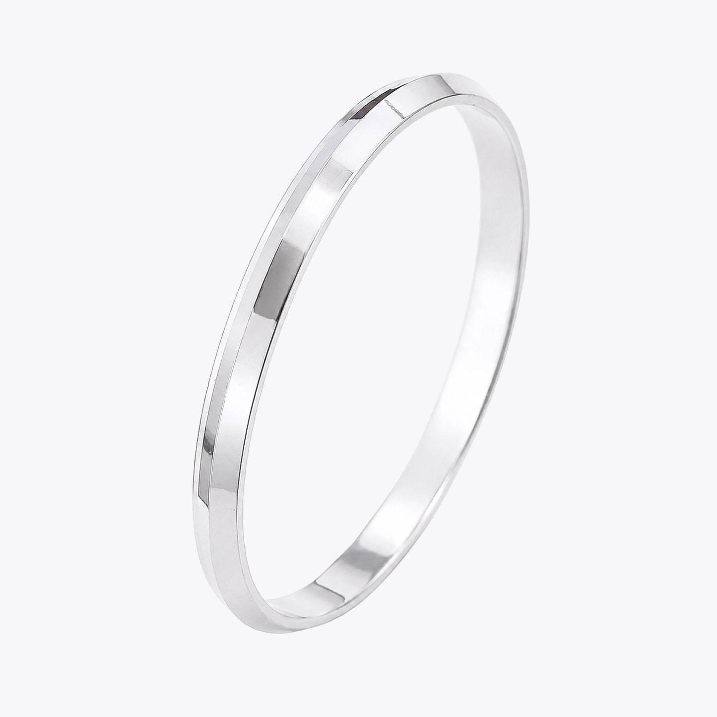 The Alencia Urban Beveled Edge Silver Bangle image 1