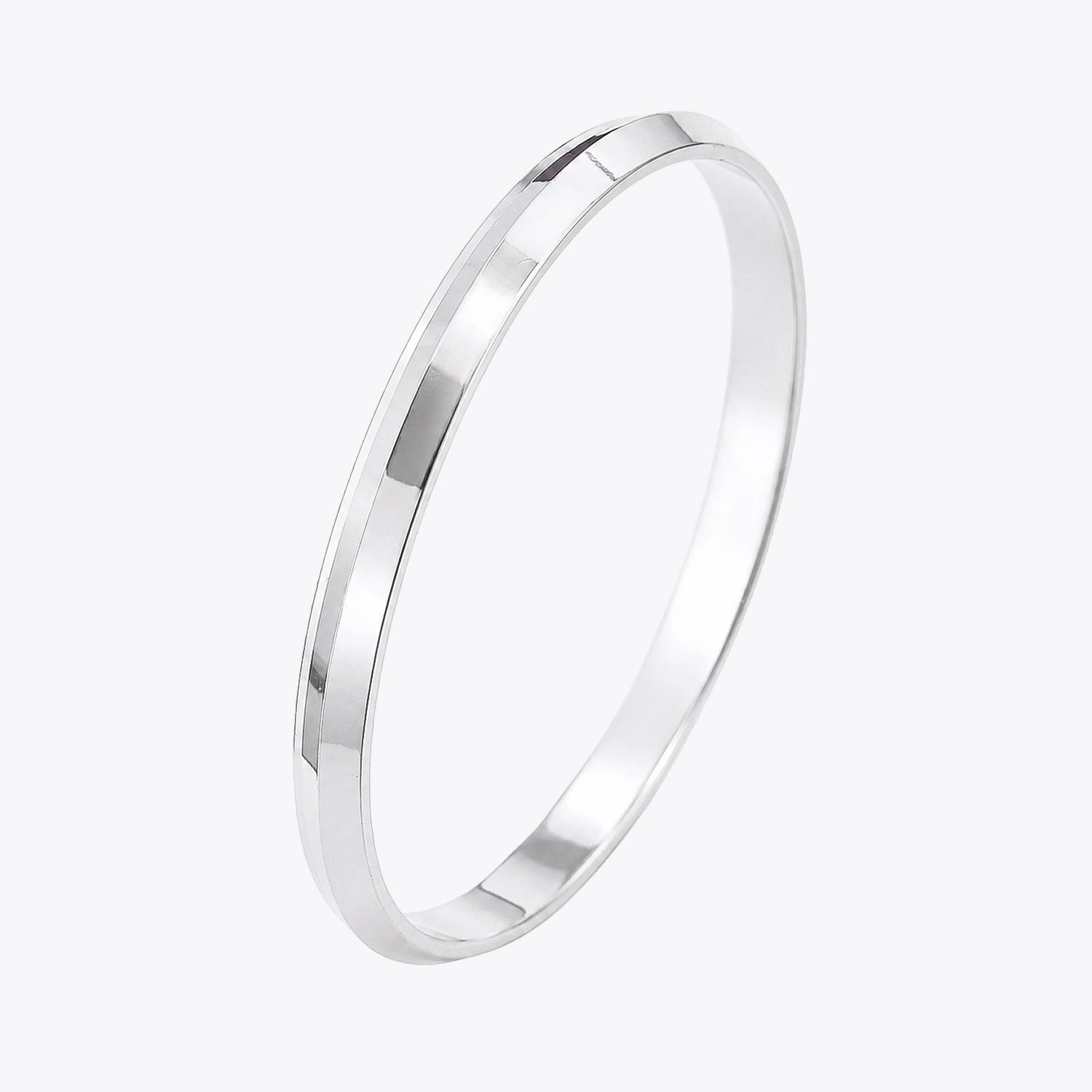 The Alencia Urban Beveled Edge Silver Bangle image 1