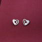 Silver Mother of Pearl Heart Stud Earrings image 0