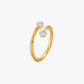 Gold Plated Silver Dual Stone Open Ring image 2