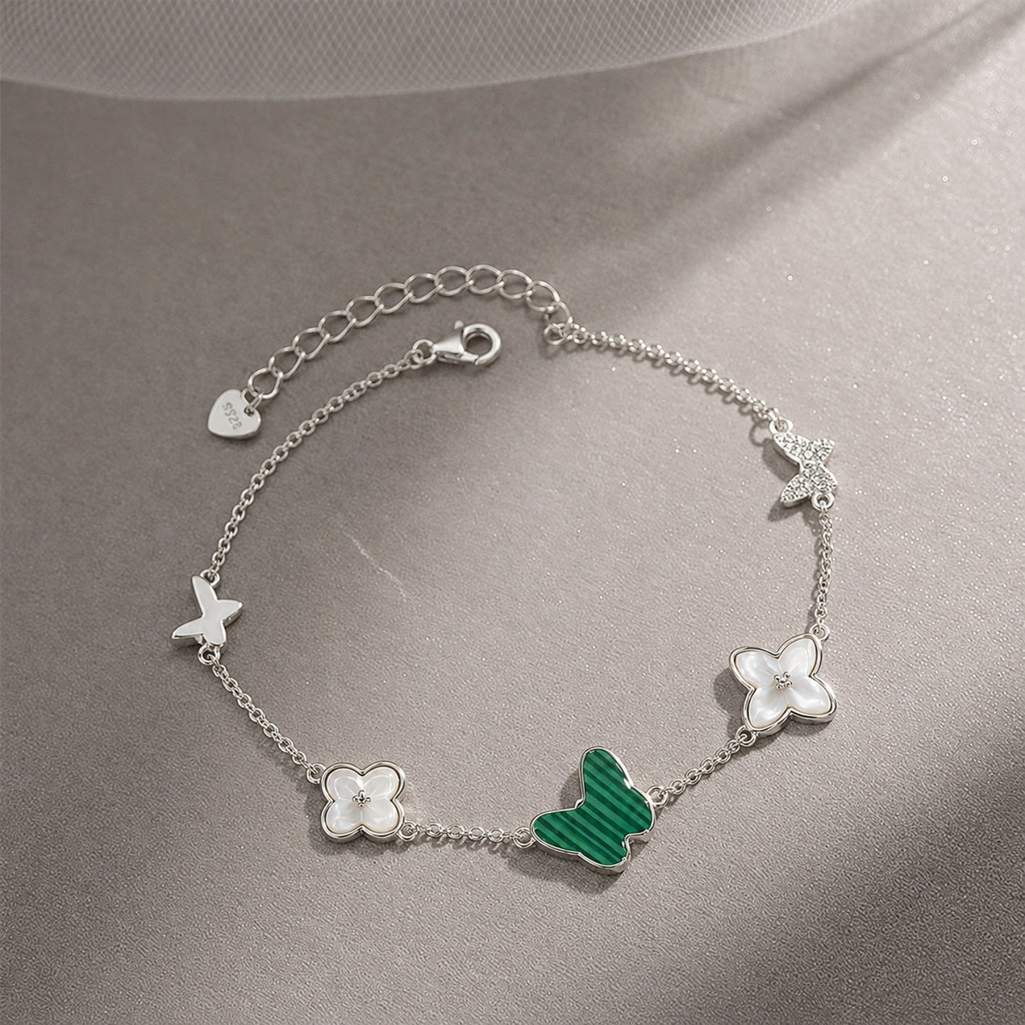 Butterfly Bloom 925 Silver Bracelet image 0