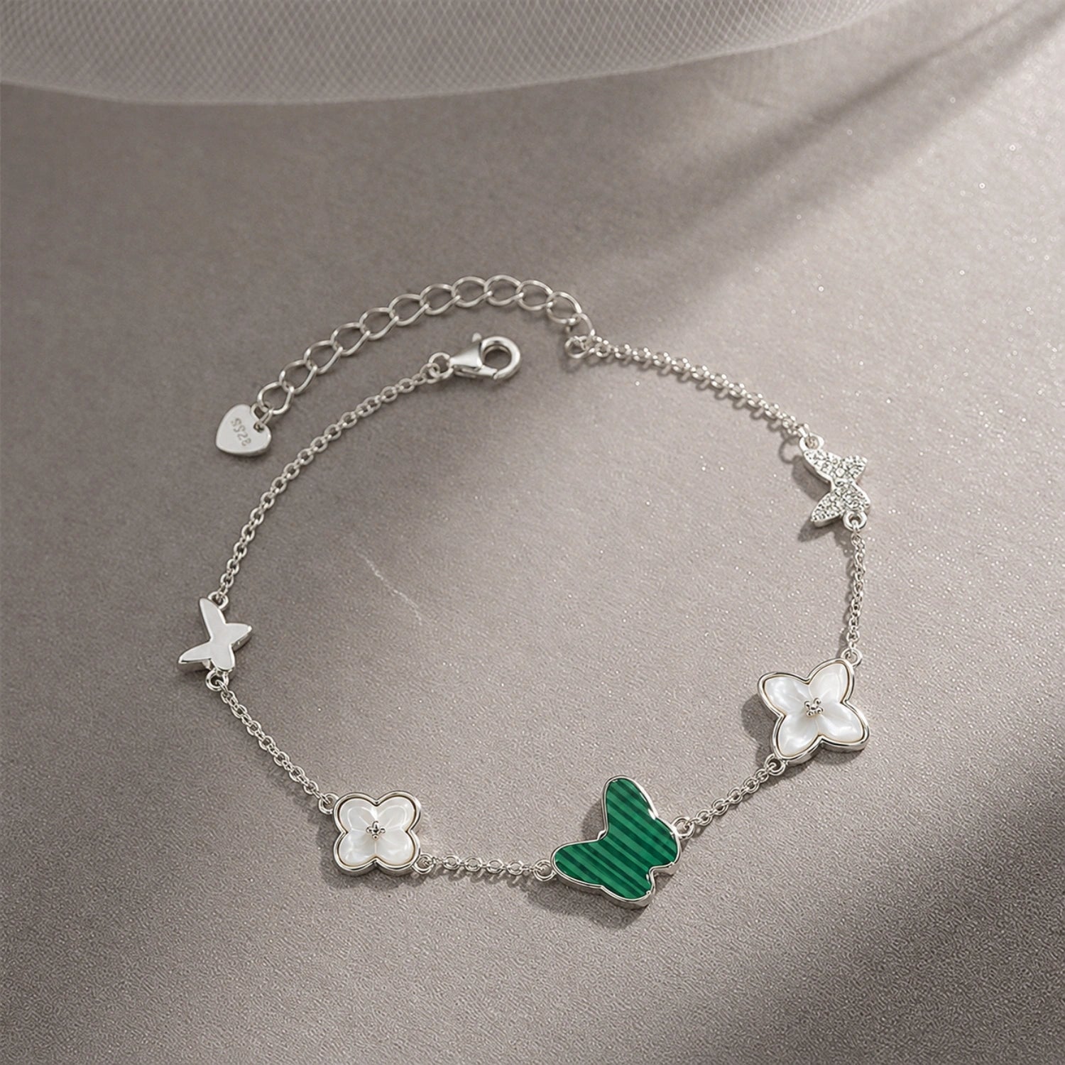 Butterfly Bloom 925 Silver Bracelet image 0