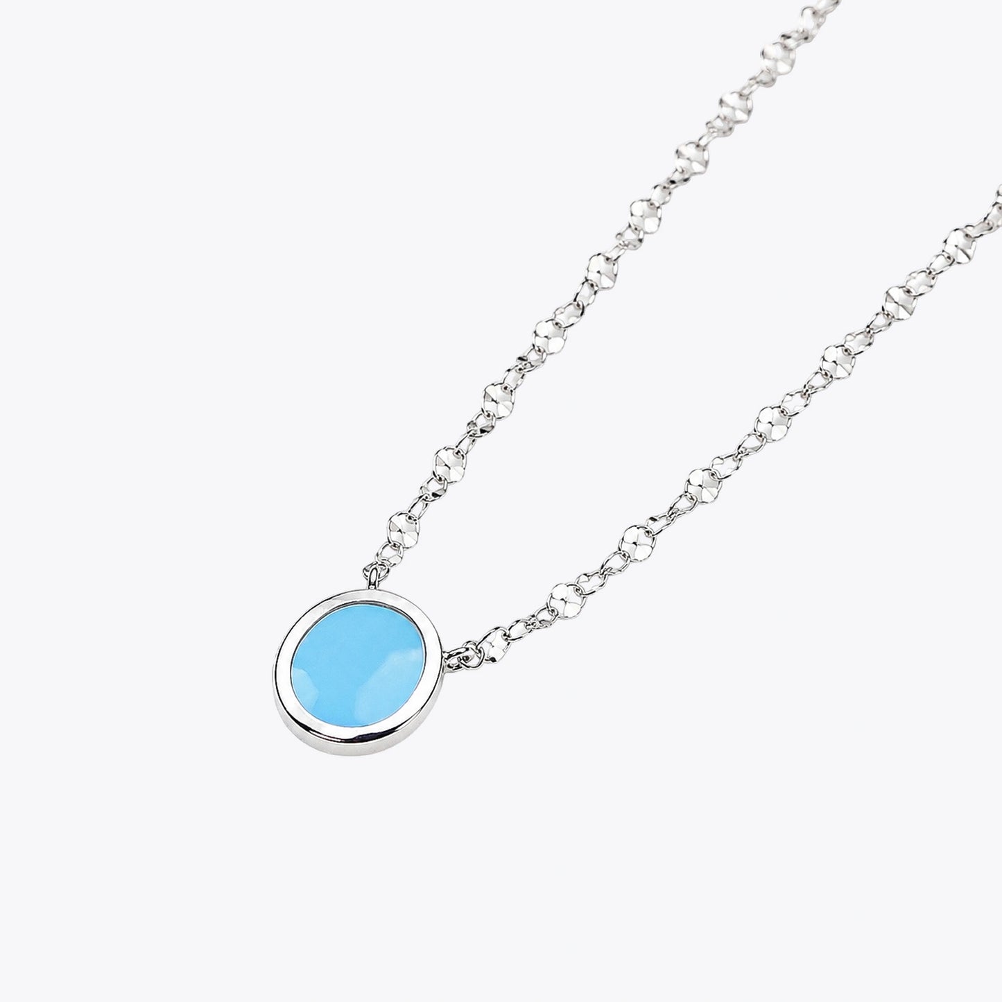 The Alencia Urban Azure Oval Enamel Necklace image 2