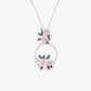 Peach Blossom Floral Silver Pendant Set with Earrings image 3