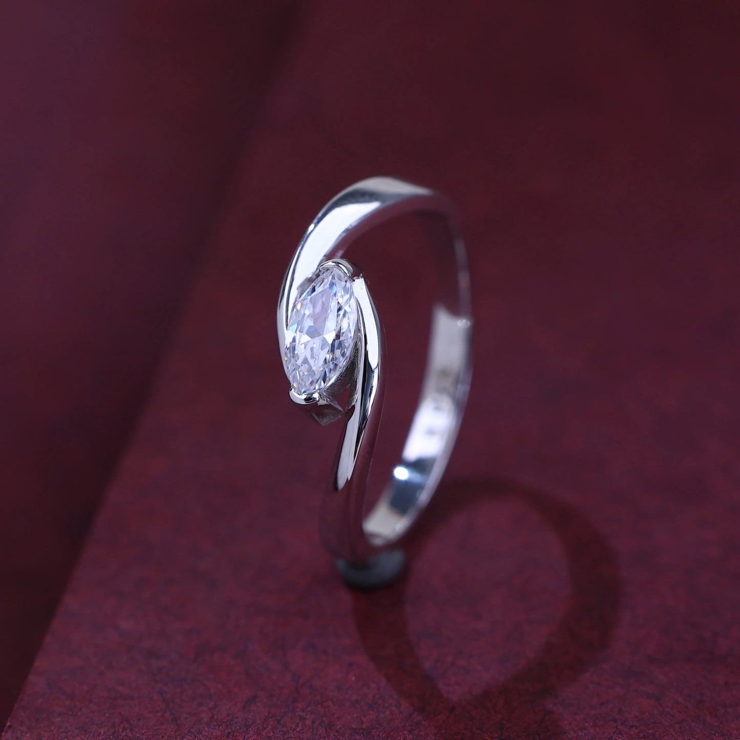 The Alencia Urban Serenade Block Bypass Solitaire Ring image 0