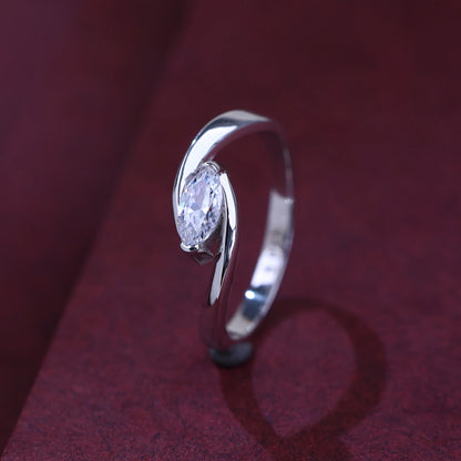The Alencia Urban Serenade Block Bypass Solitaire Ring image 0