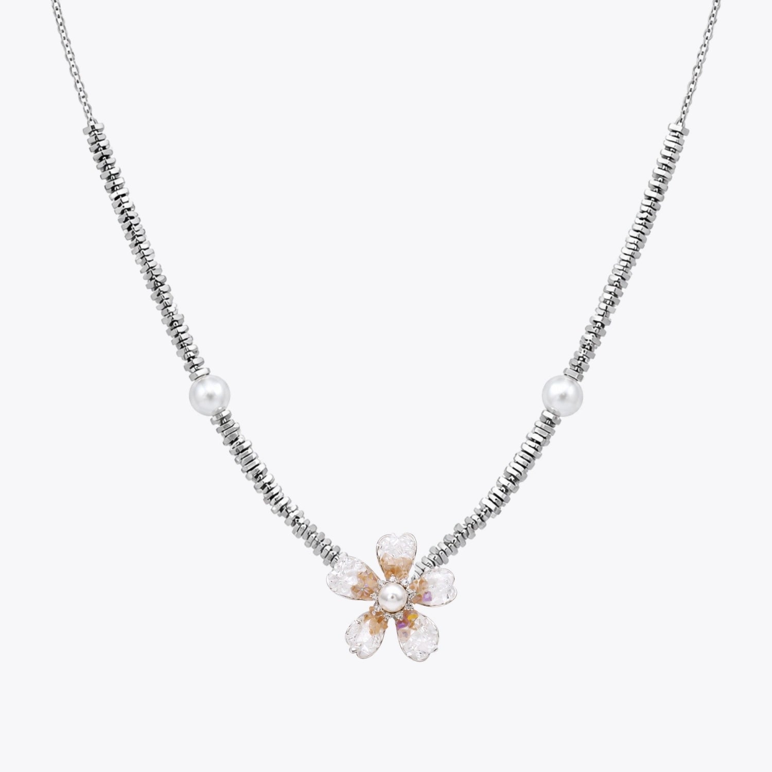 Aqua Bloom Pearl Necklace &amp; Earrings Combo image 18