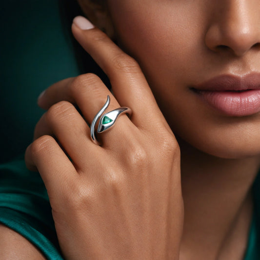 Emerald Serpent Wrap Ring image 1