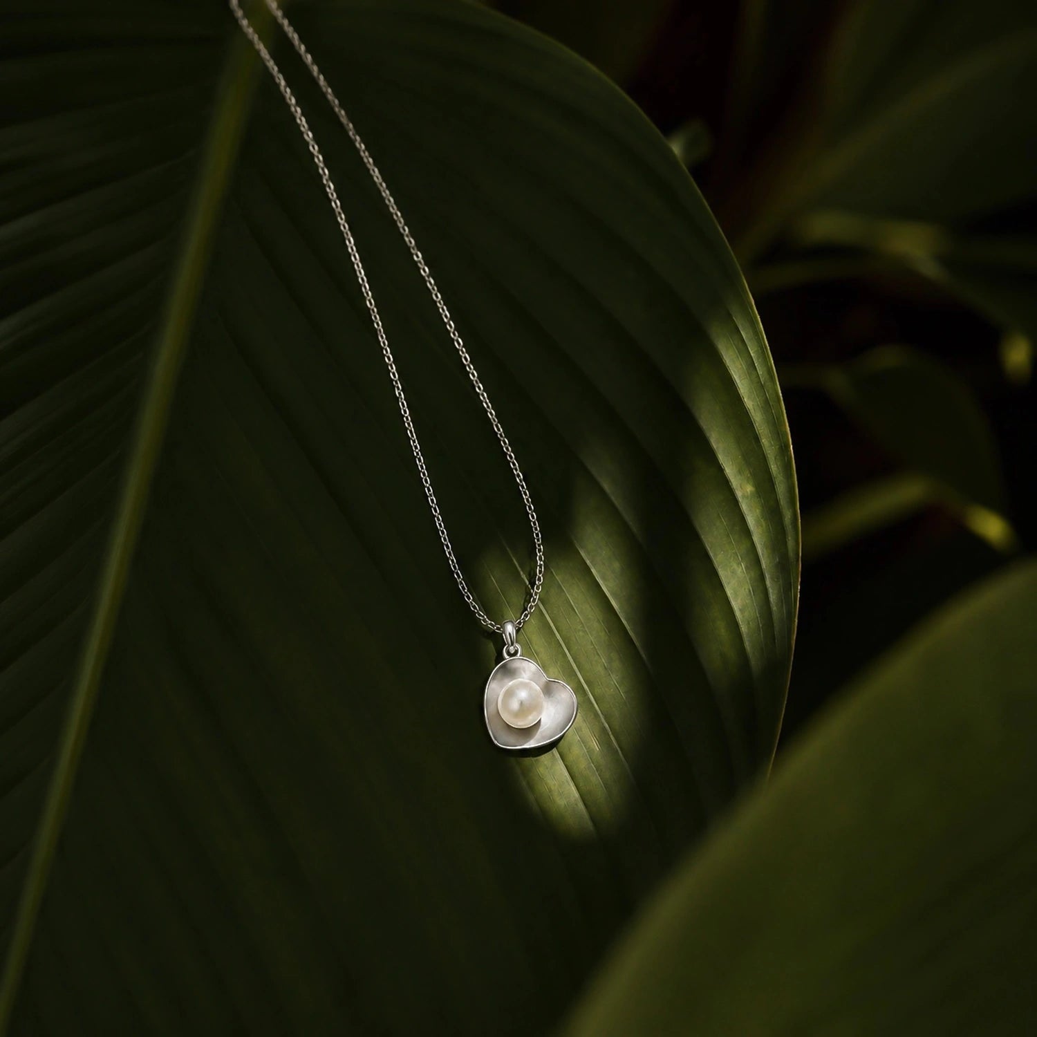 Pearl Heart Silver Pendant image 0