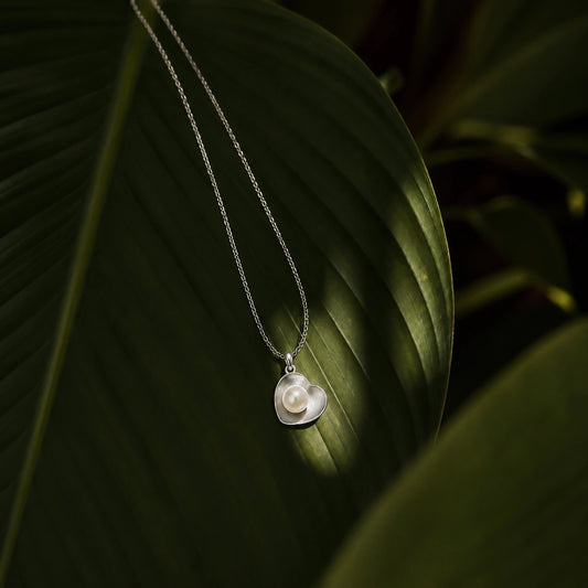 Pearl Heart Silver Pendant image 0