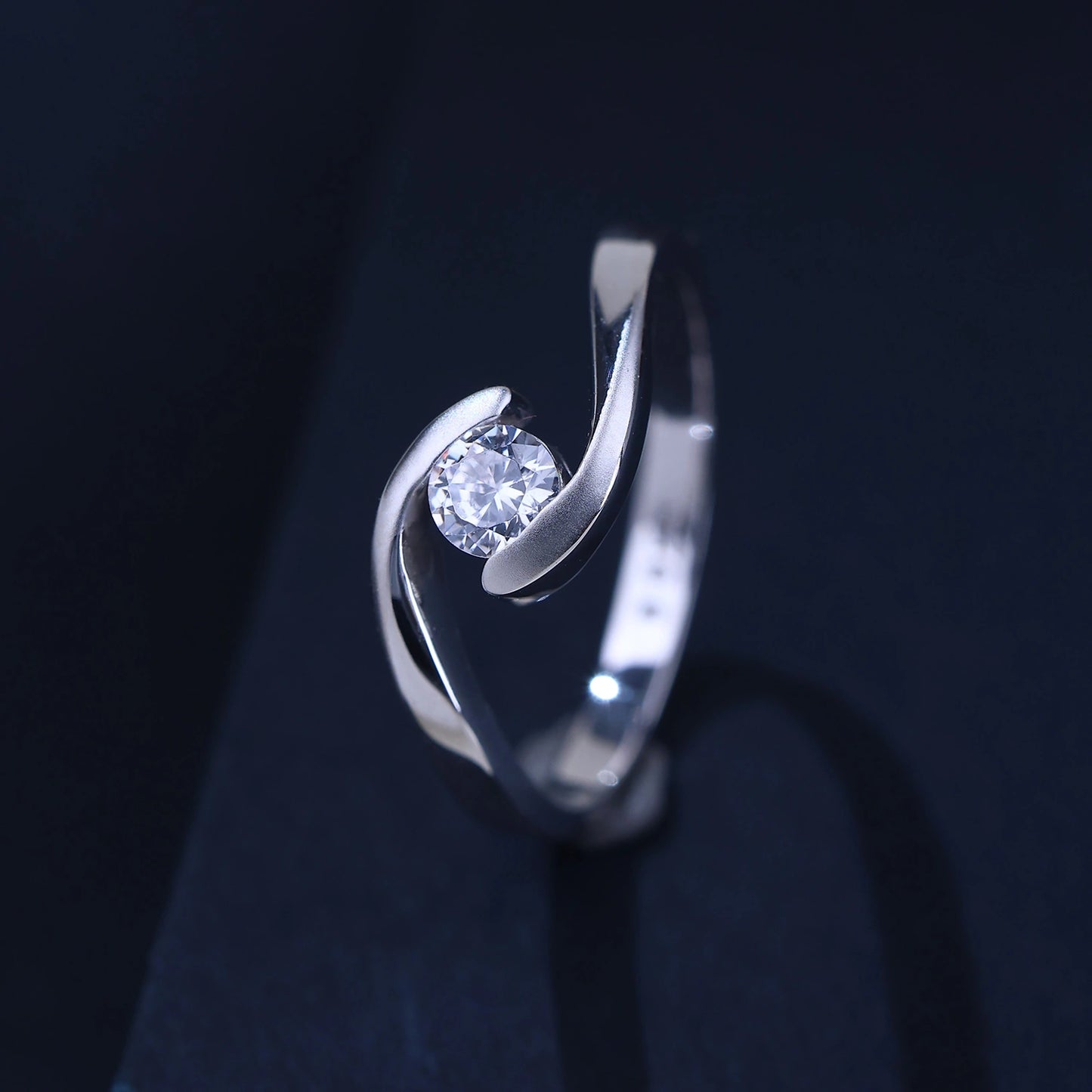 The Alencia Urban Serenade Spiral Bypass Solitaire Ring image 0