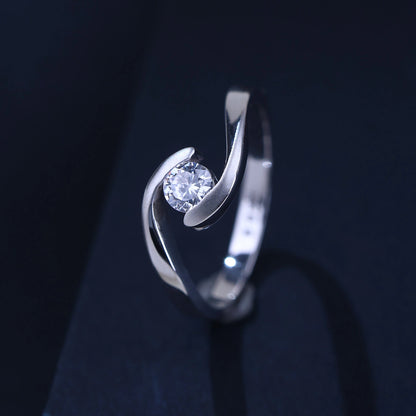 The Alencia Urban Serenade Spiral Bypass Solitaire Ring image 0