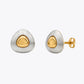Dual-Tone Pebble Stud Earrings image 2