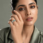 Tri-Stone Silver Statement Ring – Blue, Green &amp; Yellow Variants image 9