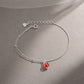 Silver Red Bead Charm Bracelet image 0