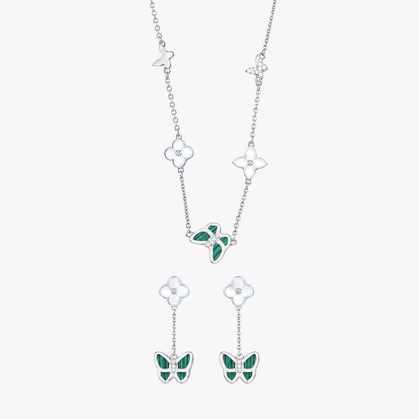 Alencia Malachite Bloom 925 Silver Set image 2