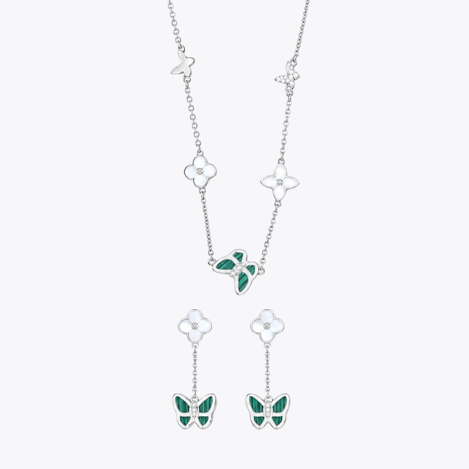 Alencia Malachite Bloom 925 Silver Set image 2