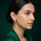 Ivory Twist Silver Hoop Earrings image 1