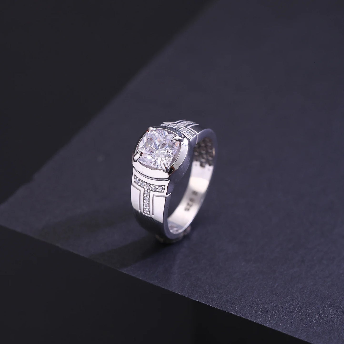 The Alencia Urban Cushion Solitaire Silver Ring image 0