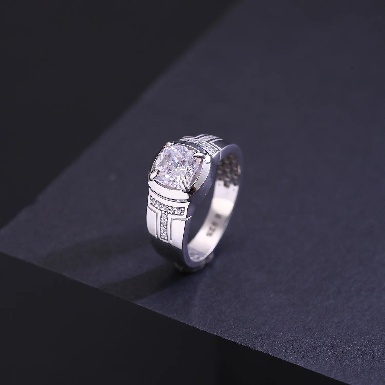 The Alencia Urban Cushion Solitaire Silver Ring image 0