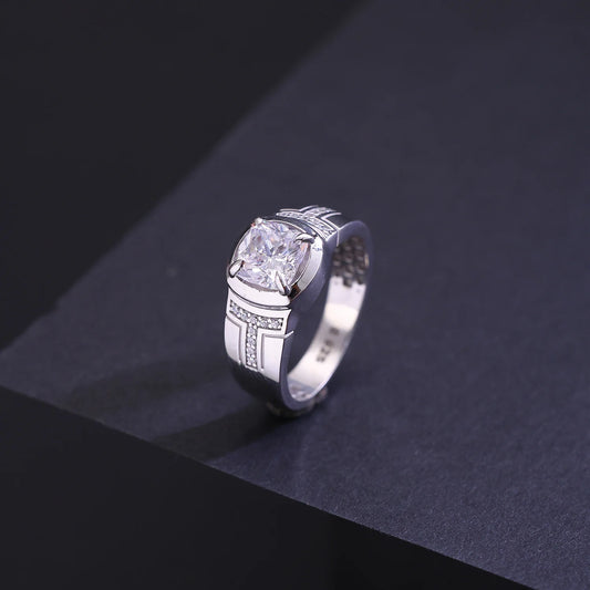 The Alencia Urban Cushion Solitaire Silver Ring image 0