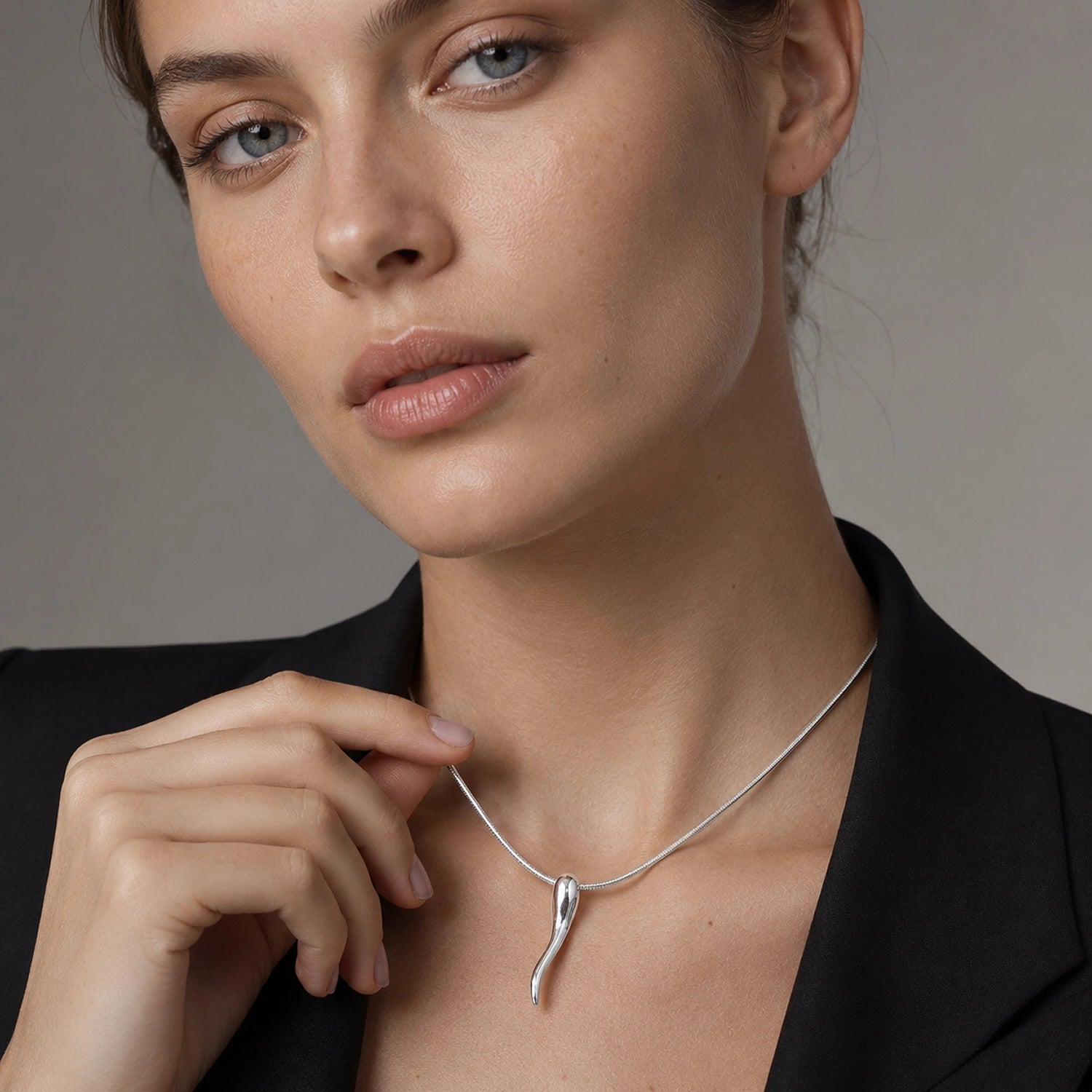 The Alencia Urban Cornetto Silver Pendant Necklace image 1