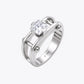 The Alencia Urban Industrial Cage Solitaire Silver Ring image 2