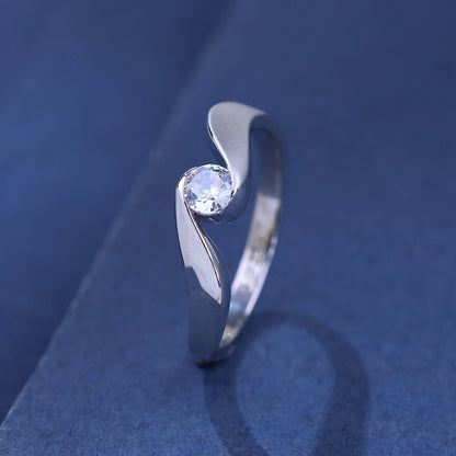 The Alencia Urban Serenade Peak Bypass Solitaire Ring image 0