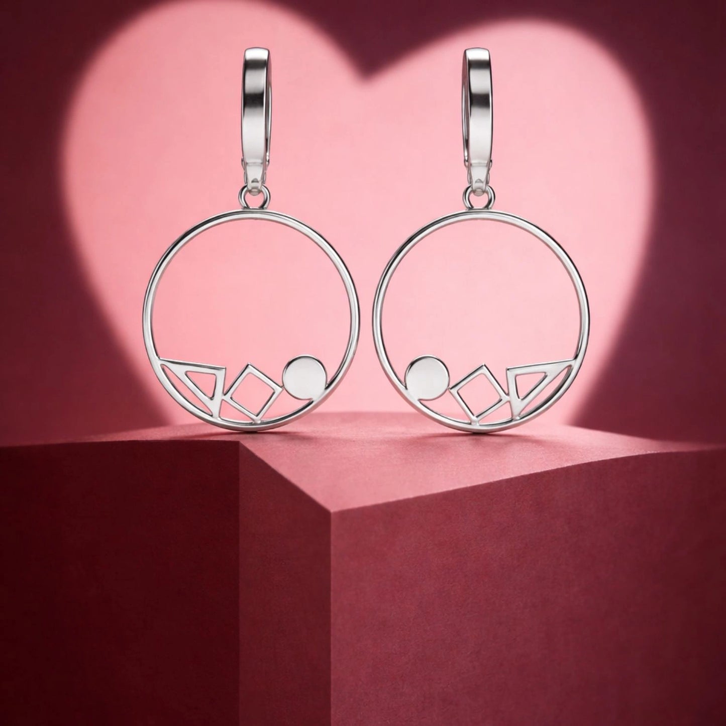 Geometric Circle Drop Earrings image 0