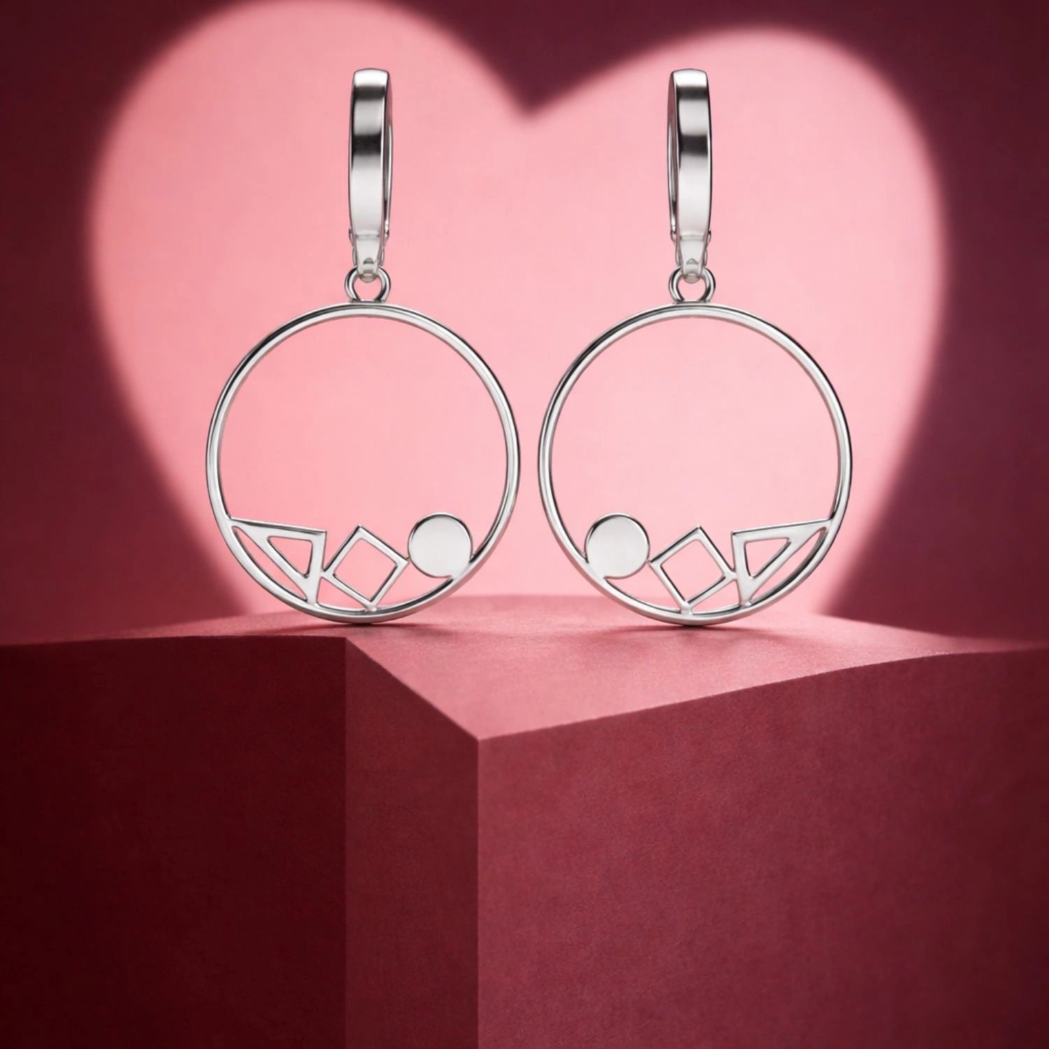 Geometric Circle Drop Earrings image 0