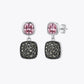 Pink Cushion Drop Marcasite Silver Earrings image 2