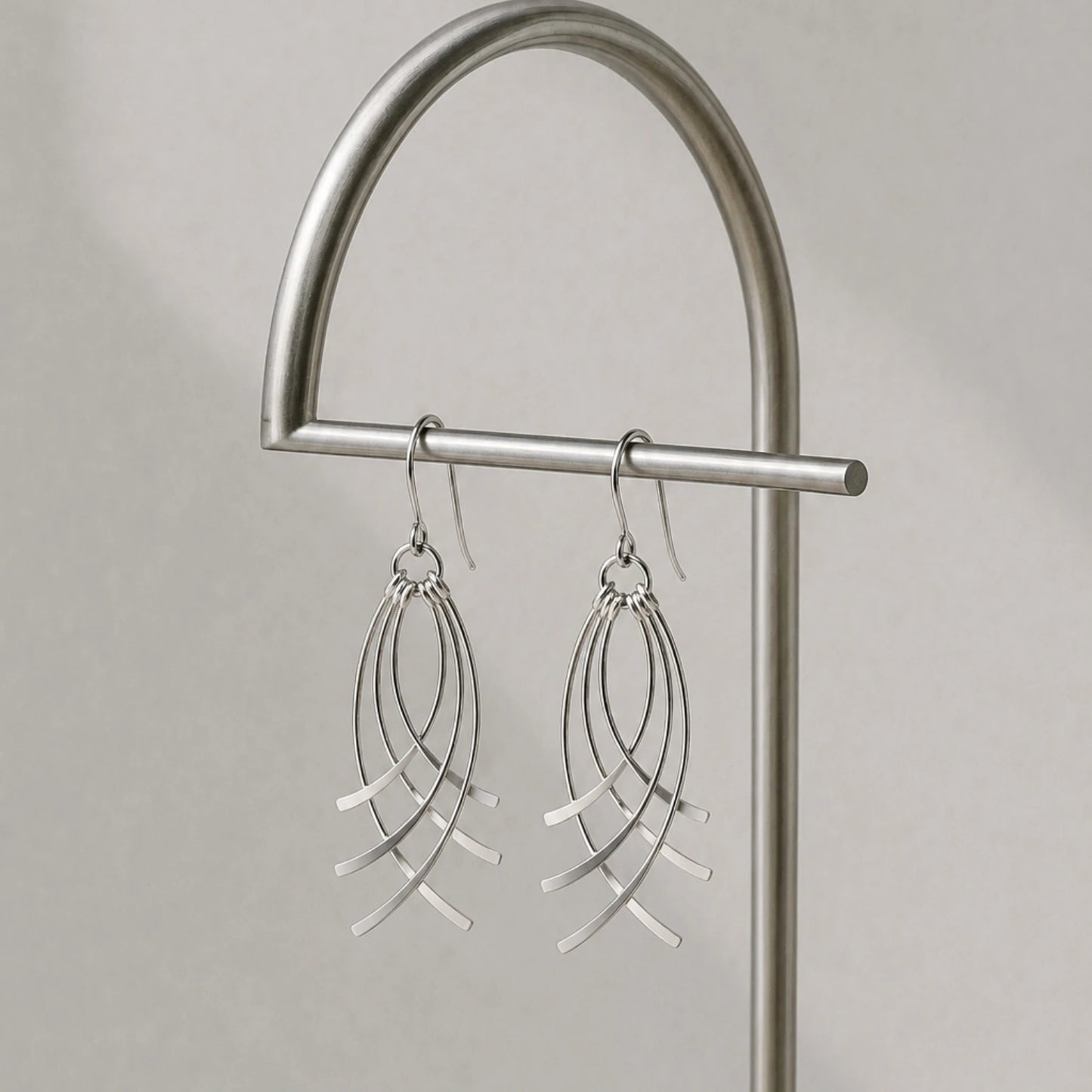 Silver Flowline Drop Earrings image 0