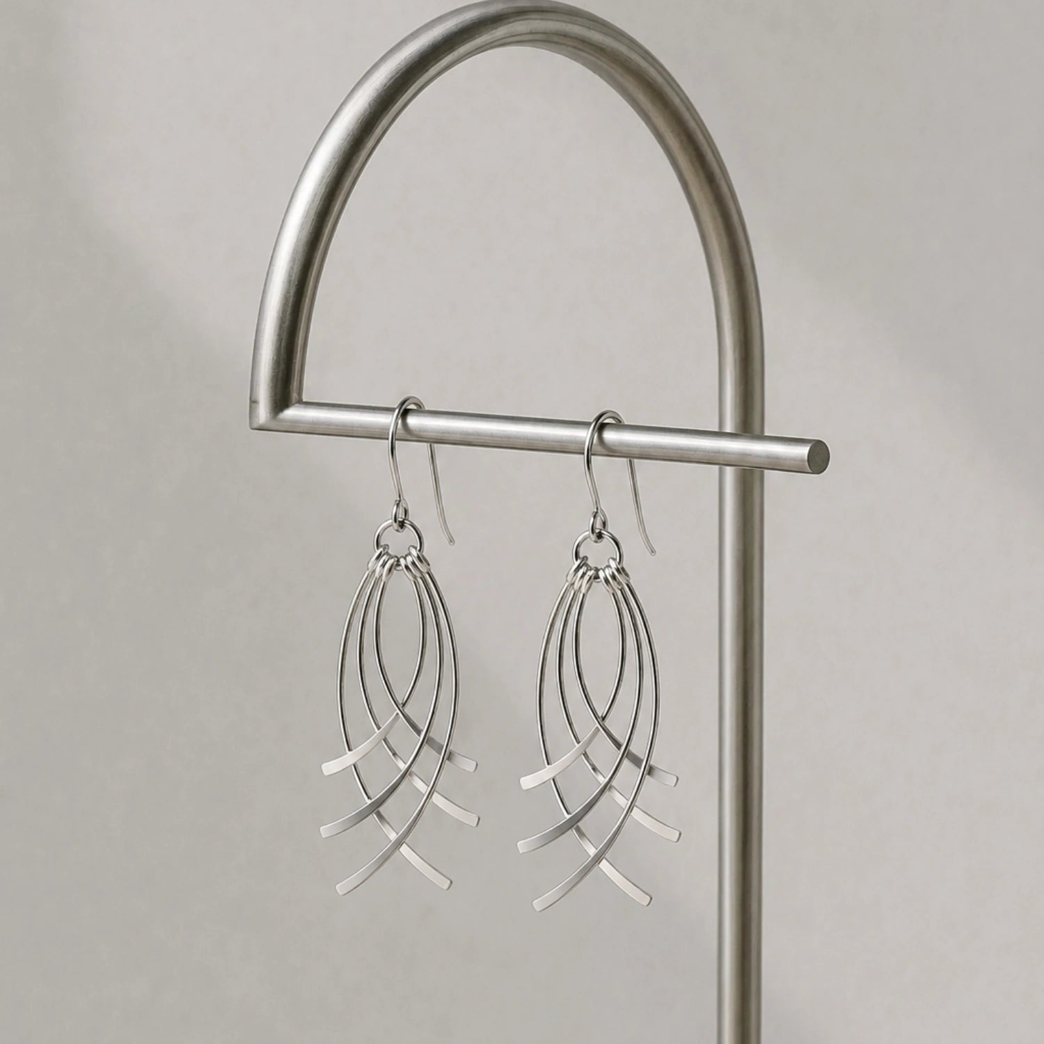 Silver Flowline Drop Earrings image 0