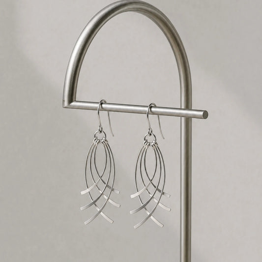 Silver Flowline Drop Earrings image 0