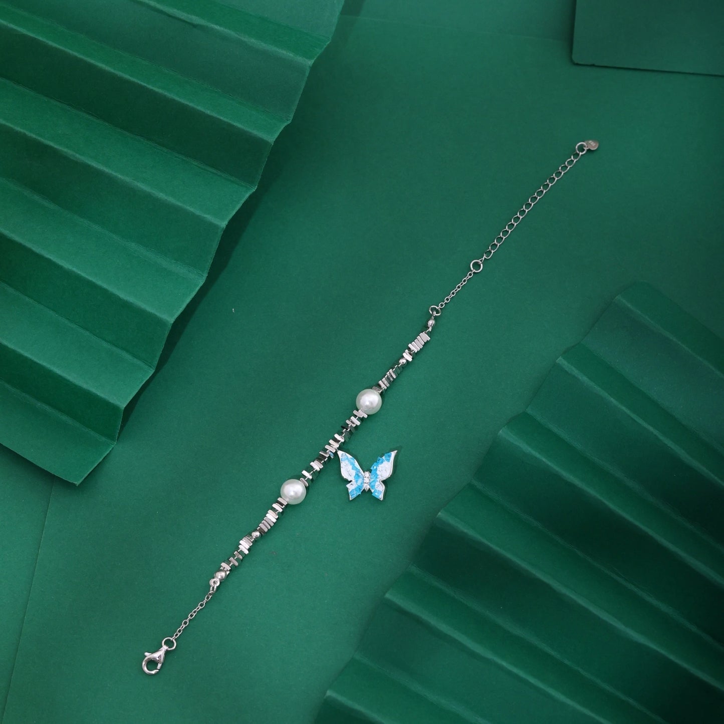 Iridescent Butterfly &amp; Pearl Bracelet image 0