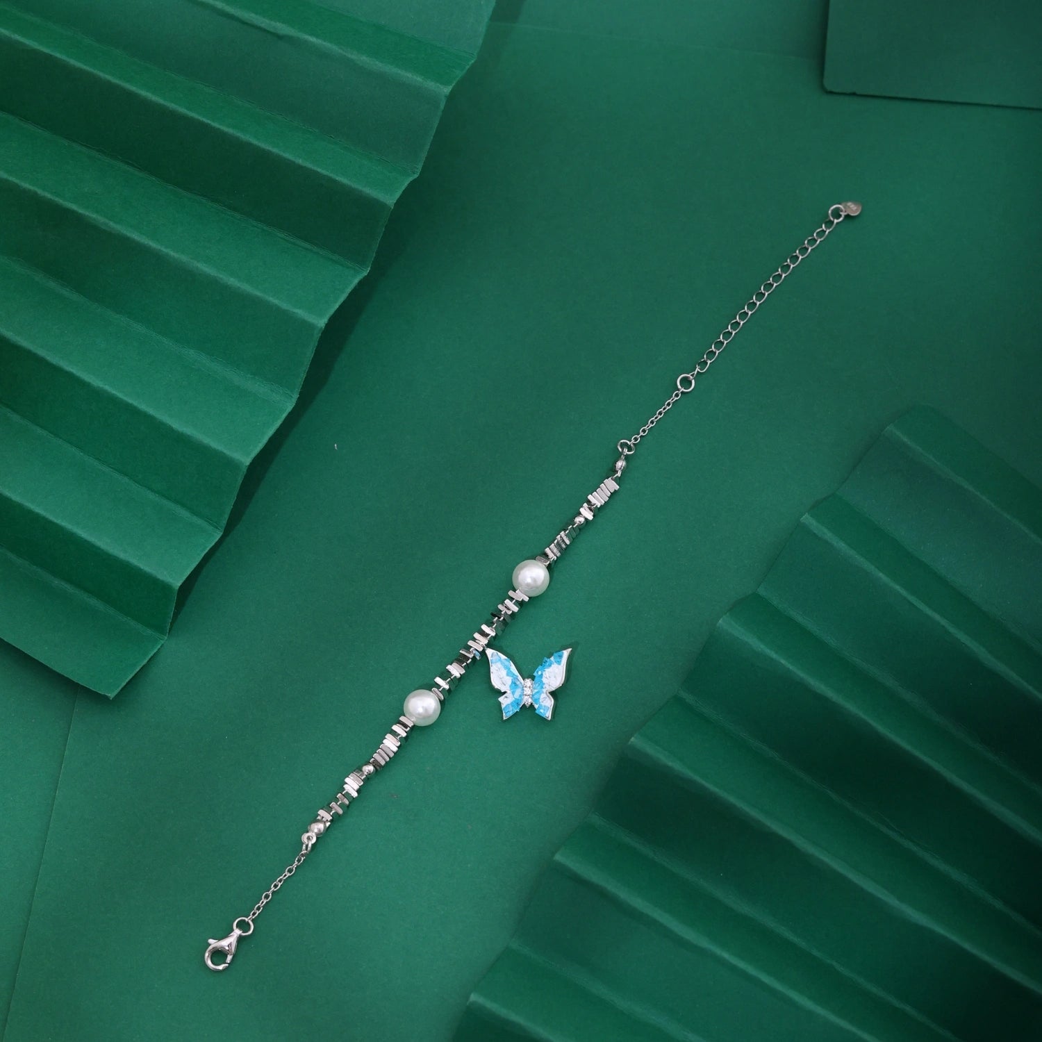 Iridescent Butterfly &amp; Pearl Bracelet image 0